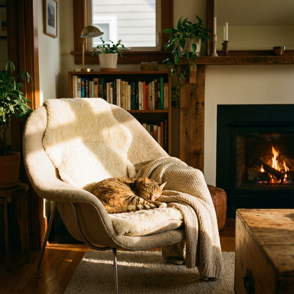 Sleeping tabby cat on designer furniture - The Best Cats in AU